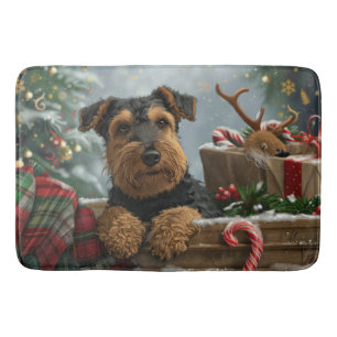 Airedale Hund julfest Badrumsmatta