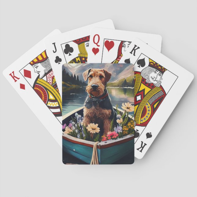Airedale-Hund på Paddle: ett kritiskt Äventyr Casinokort (Baksidan)