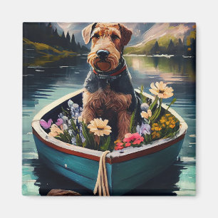 Airedale-Hund på Paddle: ett kritiskt Äventyr Magnet