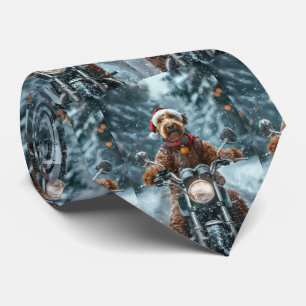 Airedale Hund Ridande Motorcykel Jul Slips