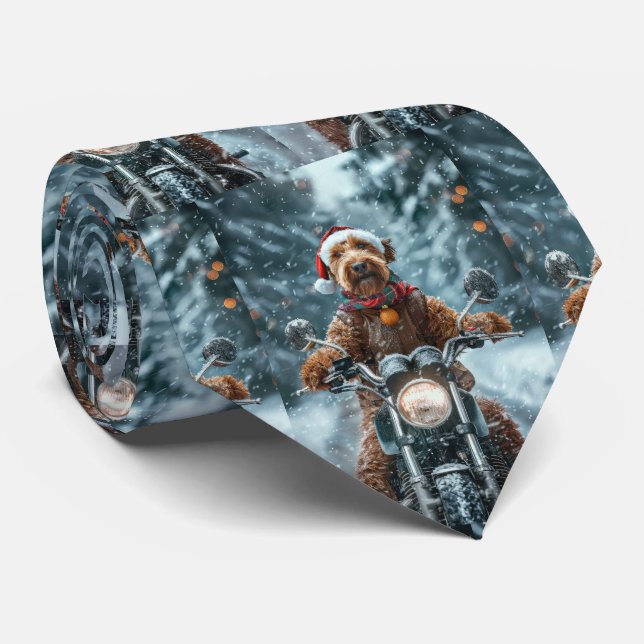 Airedale Hund Ridande Motorcykel Jul Slips (Rullad)
