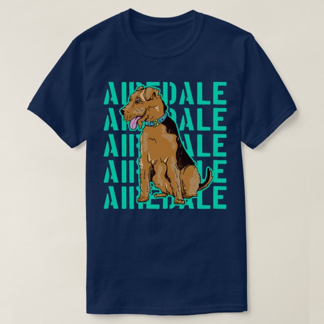 Airedale Hund T Shirt (Design framsida)