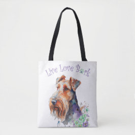 Airedale Hundmamma Blommig Tygkasse