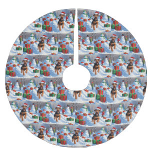 Airedale jul festiva snöscen julgransmatta borstad polyester
