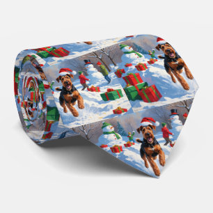Airedale jul Festive Snö Scene Slips