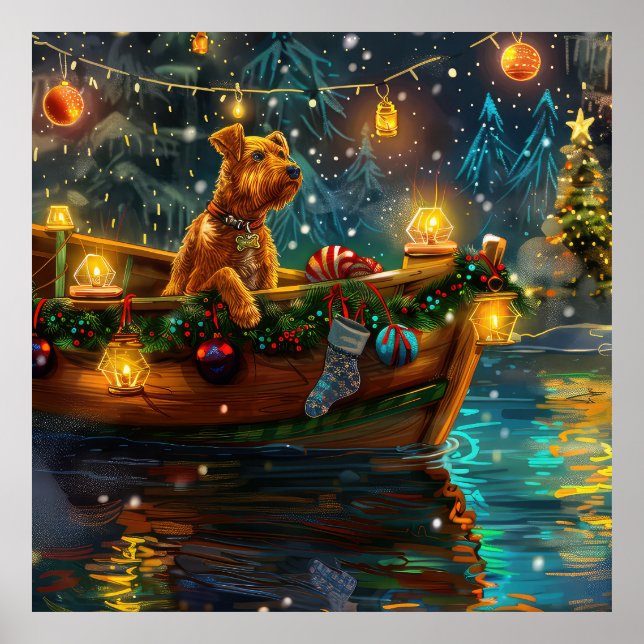 Airedale julfirande resa poster (Framsidan)