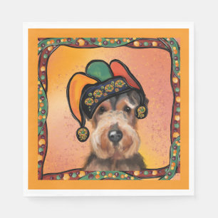 AIREDALE MARDI GRAS PAPPERSSERVETT