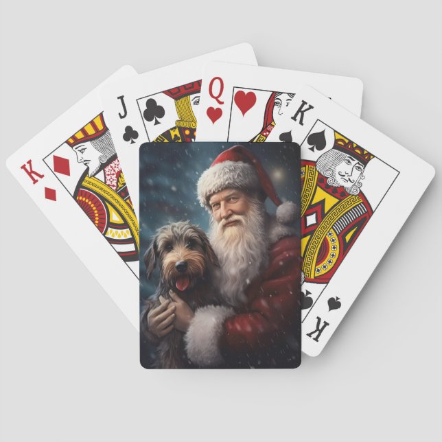 Airedale med Jultomten julafton Casinokort (Baksidan)