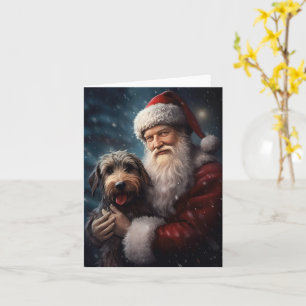 Airedale med Jultomten julafton Kort