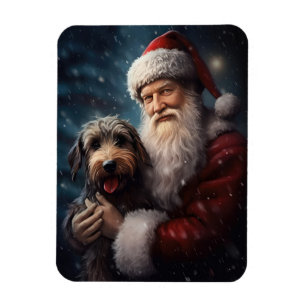 Airedale med Jultomten julafton Magnet