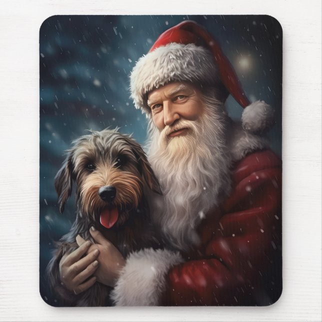 Airedale med Jultomten julafton Musmatta (Framsidan)