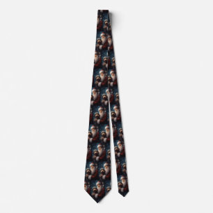 Airedale med Jultomten julafton Slips