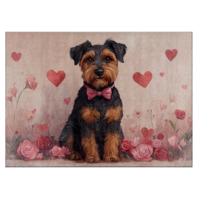 Airedale med rosor - Alla hjärtans dag (Framsidan)