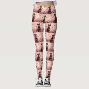 Airedale med rosor - Alla hjärtans dag Leggings