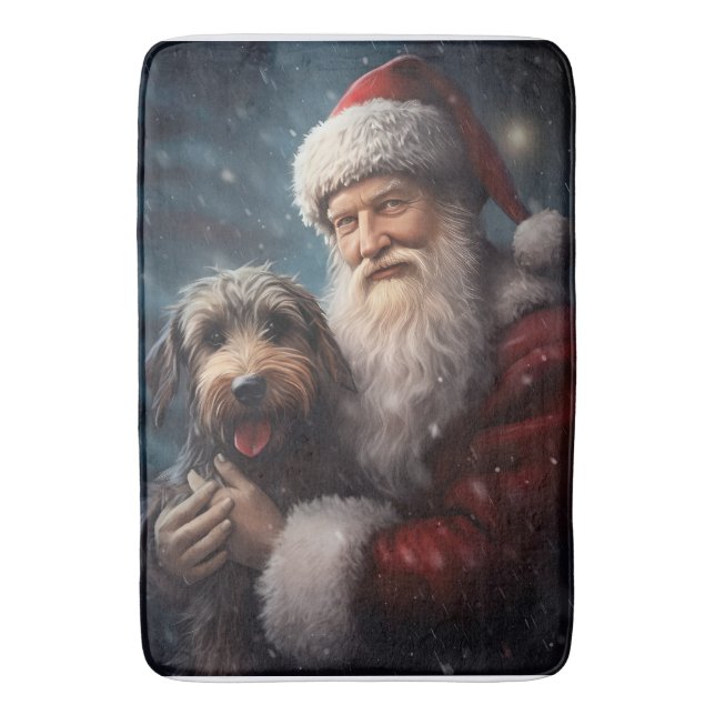 Airedale med Tomte Festive jul  Badrumsmatta (Framsidan (Vertikal))