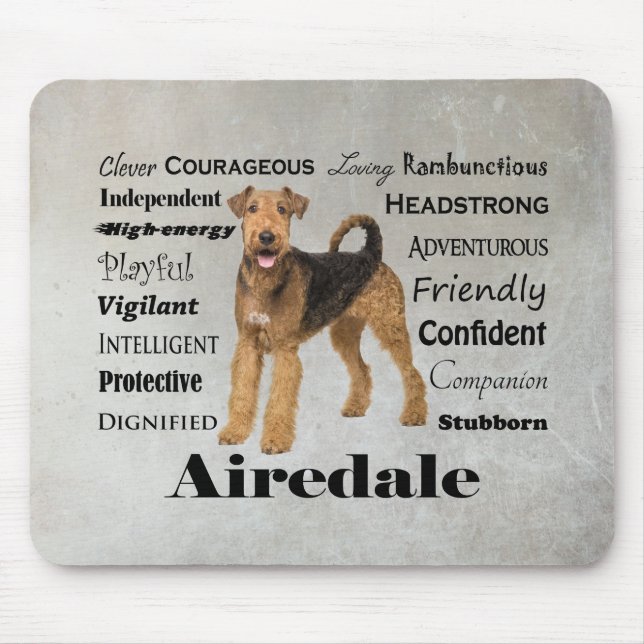 Airedale Mousepad Musmatta (Framsidan)