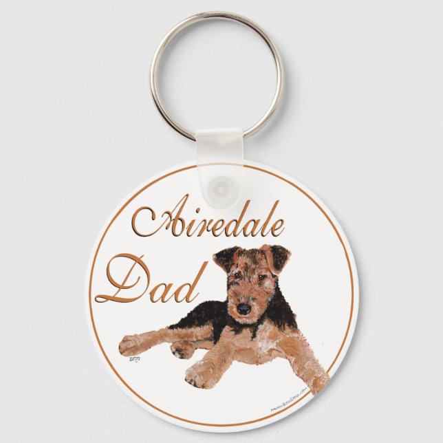 Airedale Pappa Nyckelring (Framsida)