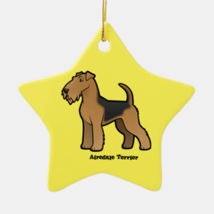 airedale skräcker julgransprydnad keramik