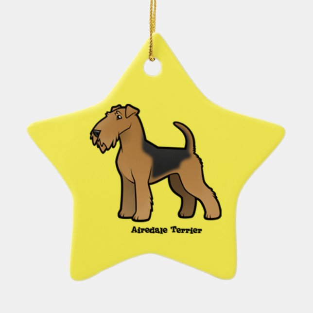 airedale skräcker julgransprydnad keramik (Framsidan)
