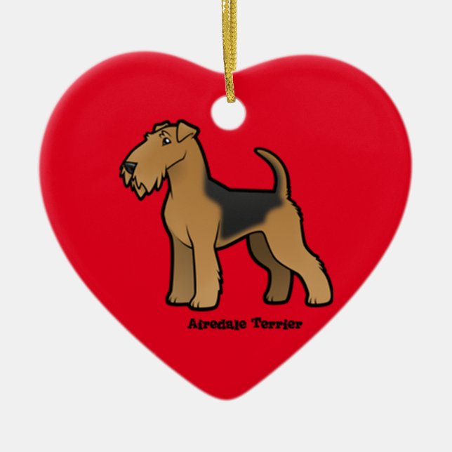 airedale skräcker julgransprydnad keramik (Framsidan)