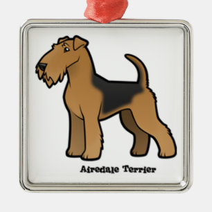 airedale skräcker julgransprydnad metall