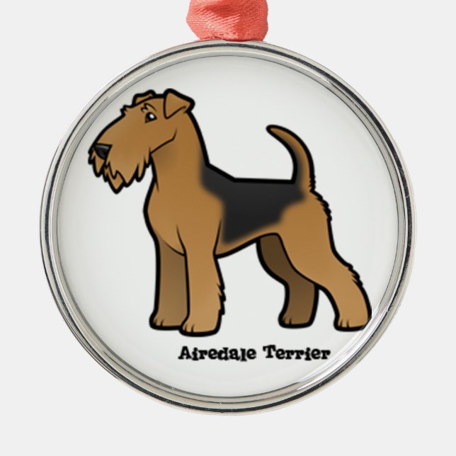 airedale skräcker julgransprydnad metall (Framsidan)