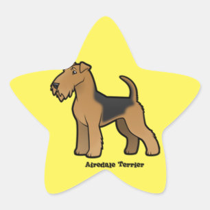 airedale skräcker stjärnformat klistermärke