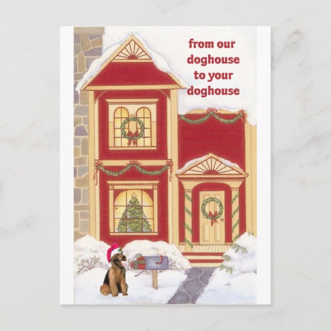 Airedale skräckinjagkort helg vykort (Framsida)