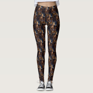 Airedale Snowy Sleigh Ride Juldekretet Leggings