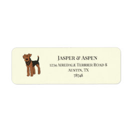 Airedale Terrier Adress Returadress Etikett