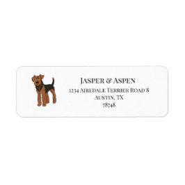 Airedale Terrier Adress Returadress Etikett