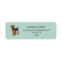 Airedale Terrier Adress Returadress Etikett