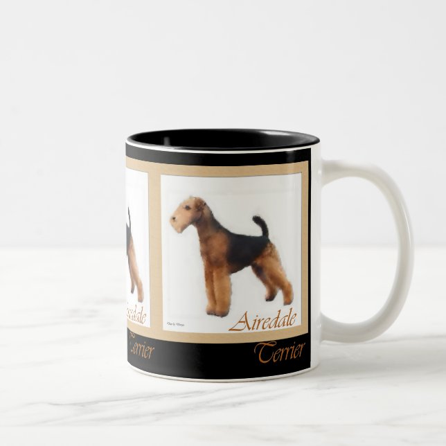 Airedale Terrier Älskare Gifts Två-Tonad Mugg (Höger)