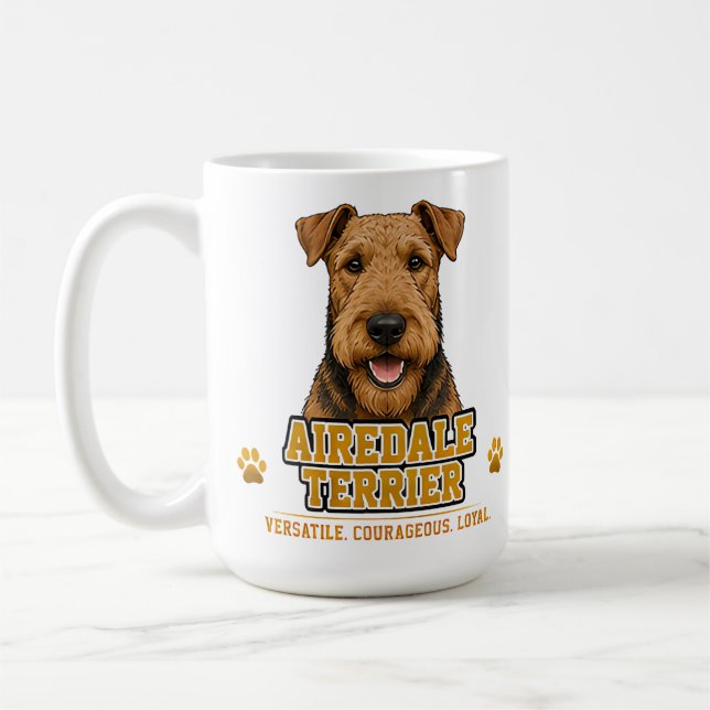 🐾 Airedale Terrier Älskare 🐾 Kaffemugg (Vänster)