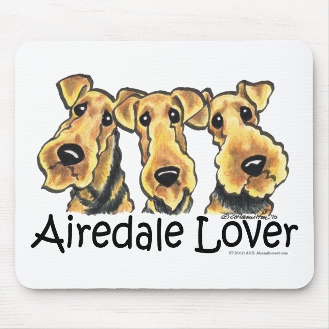 Airedale Terrier Älskare Musmatta (Framsidan)