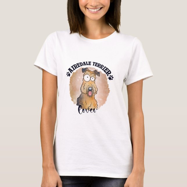Airedale Terrier Älskare T Shirt (Framsida)