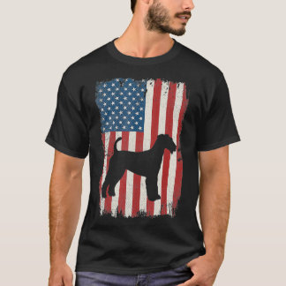 Airedale Terrier American Flagga A Hundälskares Pu T Shirt