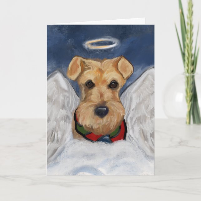 Airedale Terrier Ängel Helgkort (Framsida)