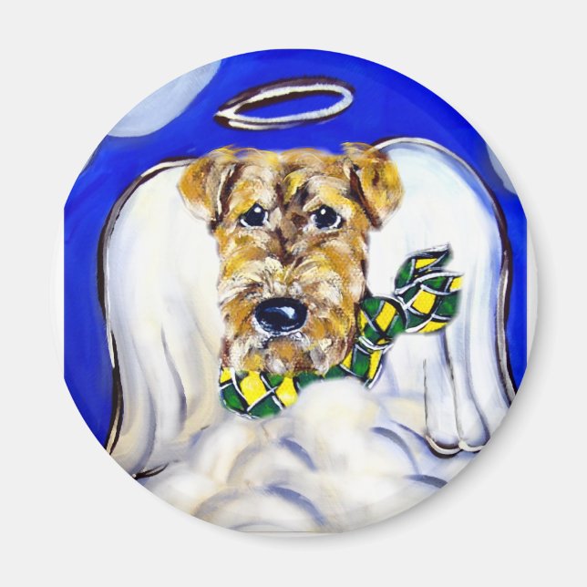 Airedale Terrier Ängel Magnet (Framsidan)