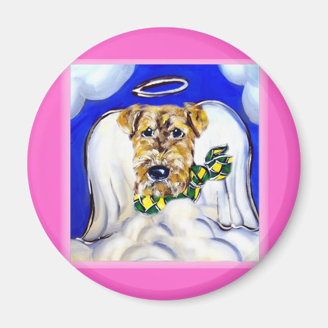 Airedale Terrier Ängel Magnet (Framsidan)