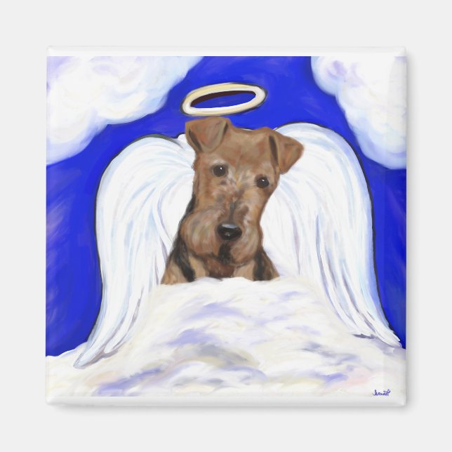 Airedale Terrier Angel Magnet (Framsidan)