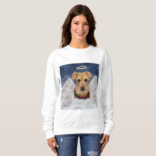 Airedale Terrier Ängel T Shirt (Hel framsida)