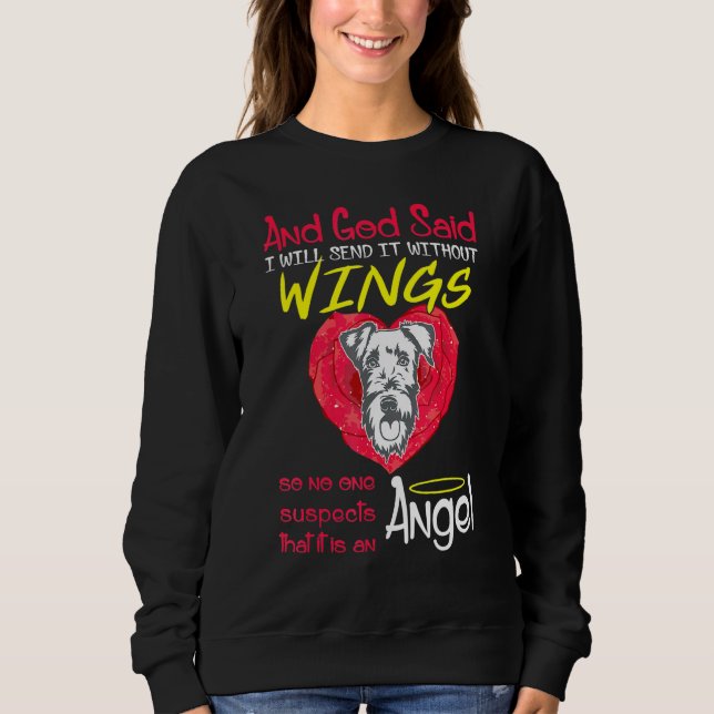 Airedale Terrier Angel utan Vingar Pet T Shirt (Framsida)