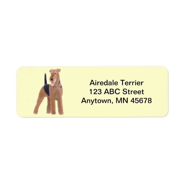 Airedale Terrier Anpassade Hund Returadress Etikett (Framsidan)