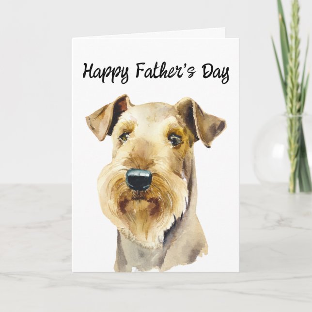 Airedale Terrier Anpassningsbar Hund Fars dag kort (Framsida)