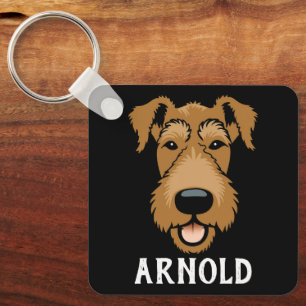 Airedale Terrier Anpassningsbar Hund Namn Personli Nyckelring