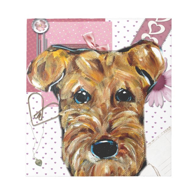 AIREDALE TERRIER ANTECKNINGSBLOCK (Framsida)
