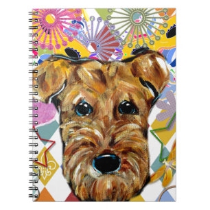 AIREDALE TERRIER ANTECKNINGSBOK MED SPIRAL
