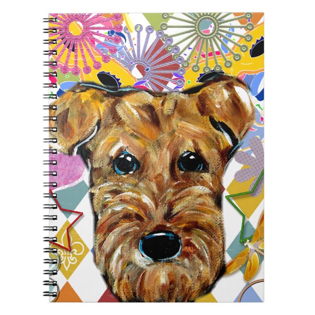 AIREDALE TERRIER ANTECKNINGSBOK MED SPIRAL (Framsidan)