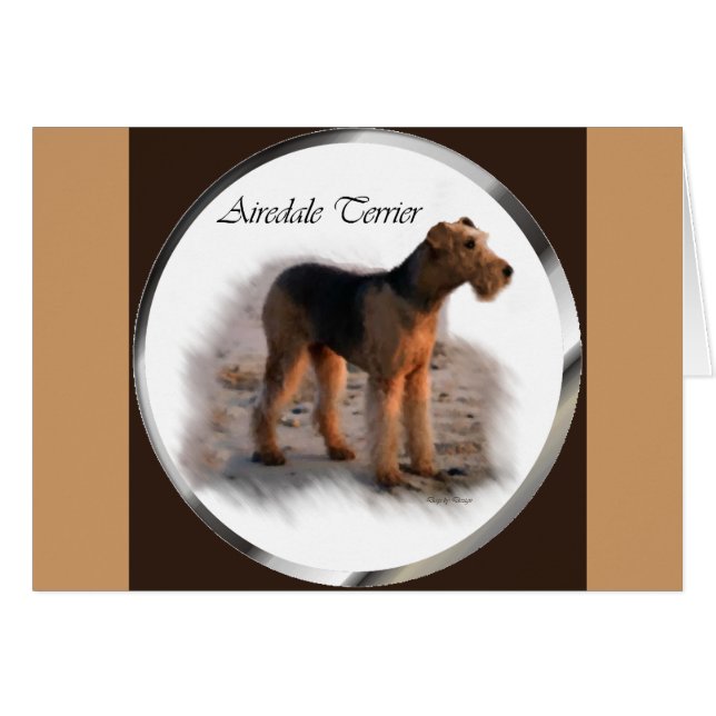 Airedale Terrier Art Gifts Hälsningskort (Framsidan Horizontal)